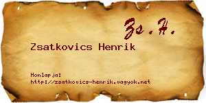 Zsatkovics Henrik névjegykártya