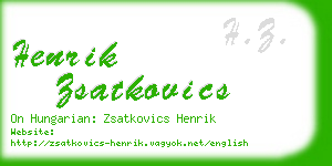 henrik zsatkovics business card